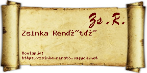 Zsinka Renátó névjegykártya