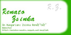 renato zsinka business card